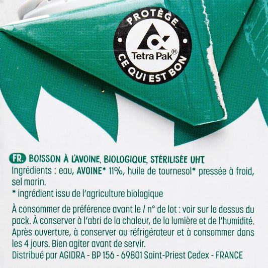 La Boisson végétale avoine BIO
