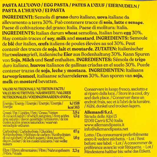 Les Pappardelles aux oeufs "Allemandi"