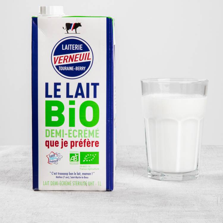Le Lait demi-écrémé UHT BIO "Verneuil"