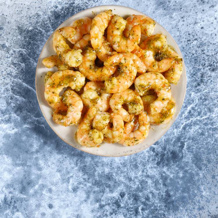Les Crevettes décortiquées marinées cuites ASC