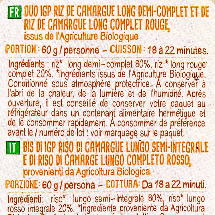 Le Riz duo de Camargue demi-complet IGP & BIO