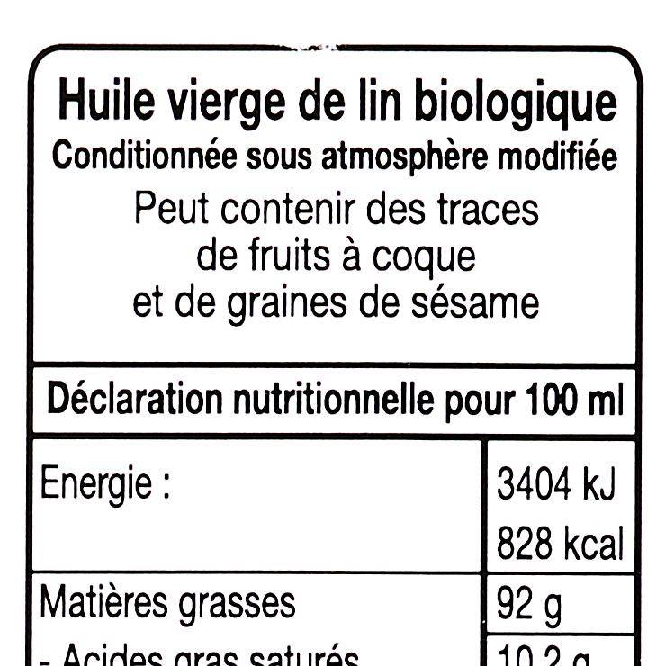 L'Huile vierge de lin français BIO