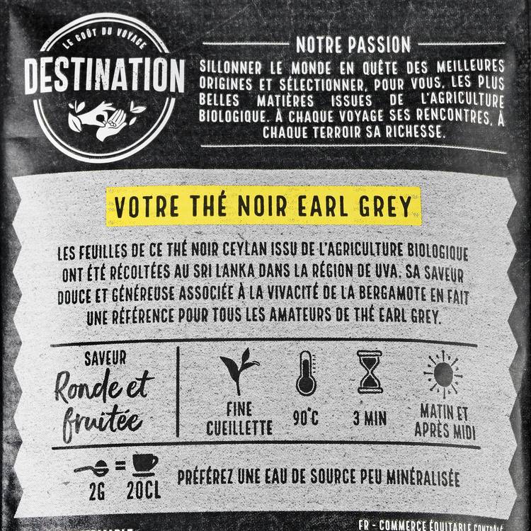 Le Thé noir ceylan earl grey en vrac BIO