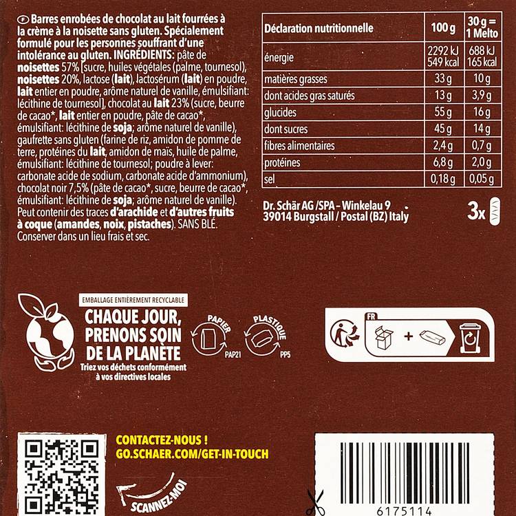 Les Barres chocolatées sans gluten