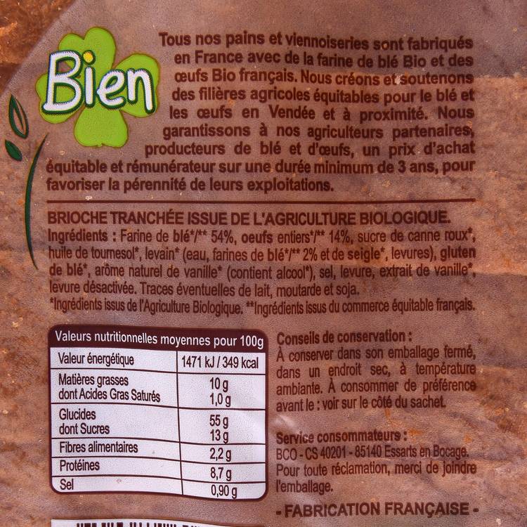 La Brioche tranchée BIO