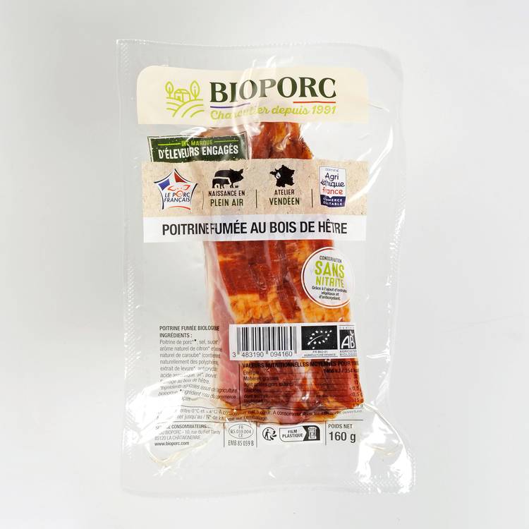 Les Tranches de poitrine fumée  BIO