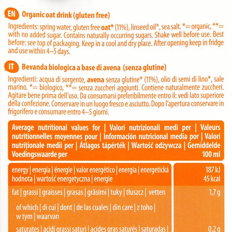 La Boisson avoine BIO et sans gluten OMEGA 3