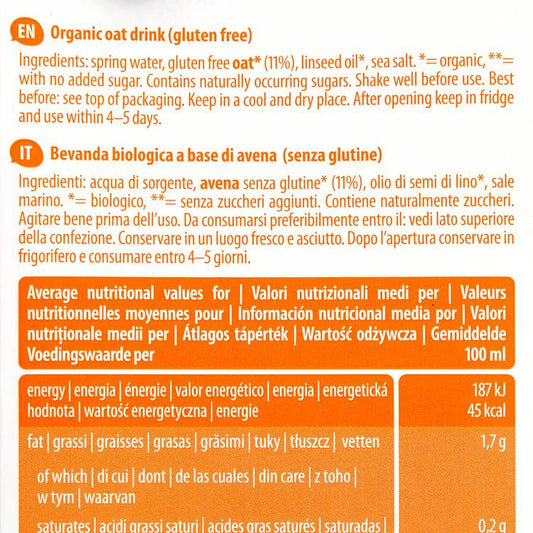 La Boisson avoine BIO et sans gluten OMEGA 3