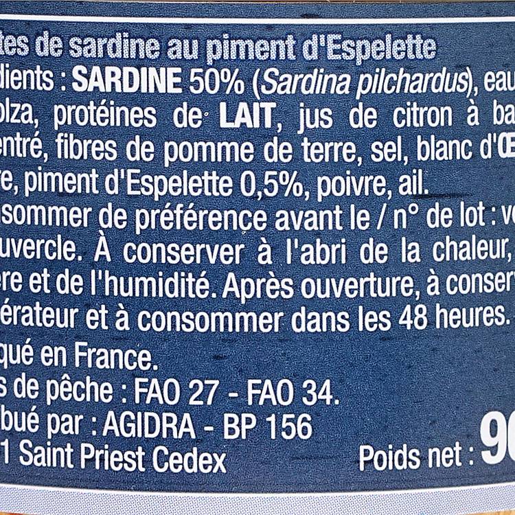 Les Rillettes de sardines piment d'Espelette