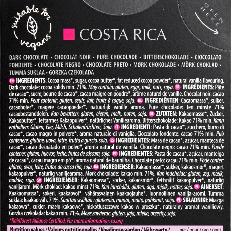 Le Chocolat noir Costa Rica 71%