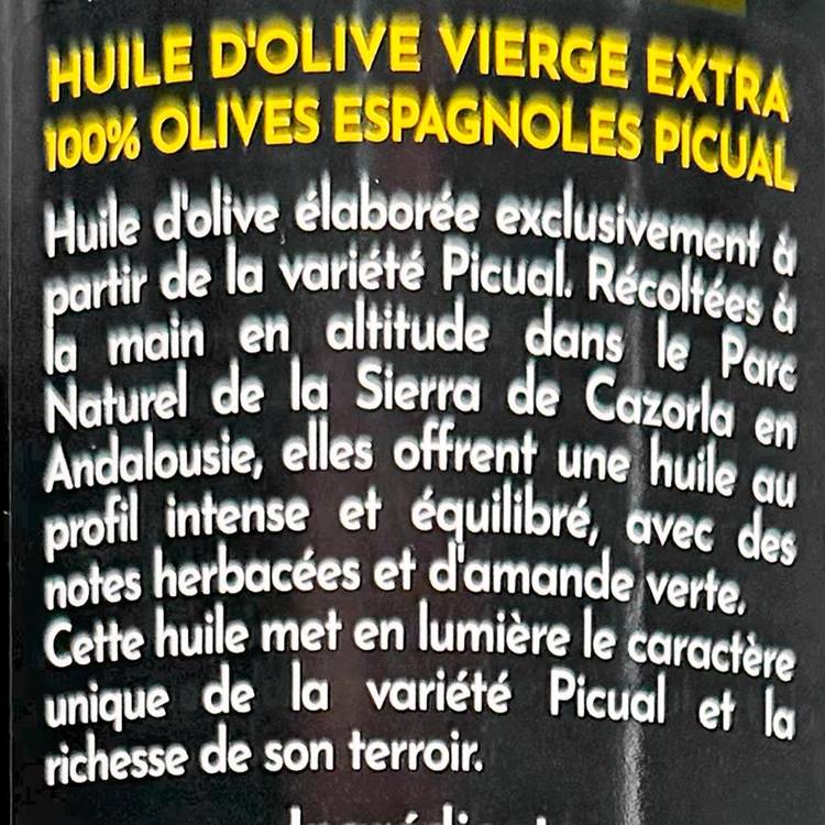 L'Huile d'olive vierge extra  espagnole