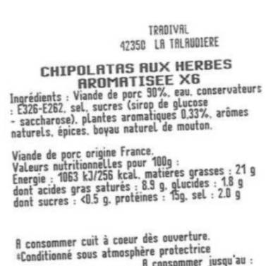 Les Chipolatas aux  herbes