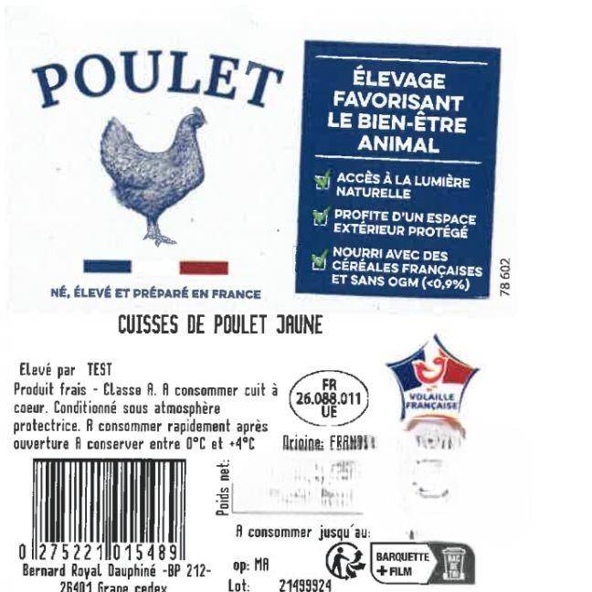 Les Cuisses de poulet jaune
