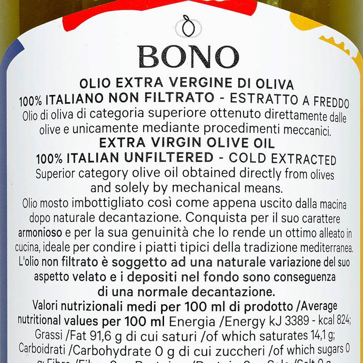 L'Huile d'olive Italienne extra vierge non filtrée