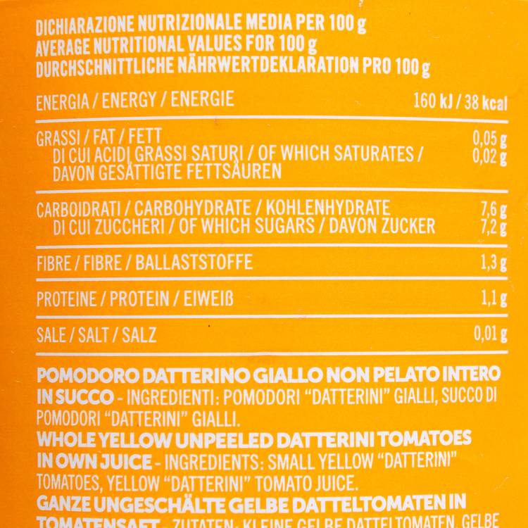 Les Tomates datterino orange entières "Così Com'è"