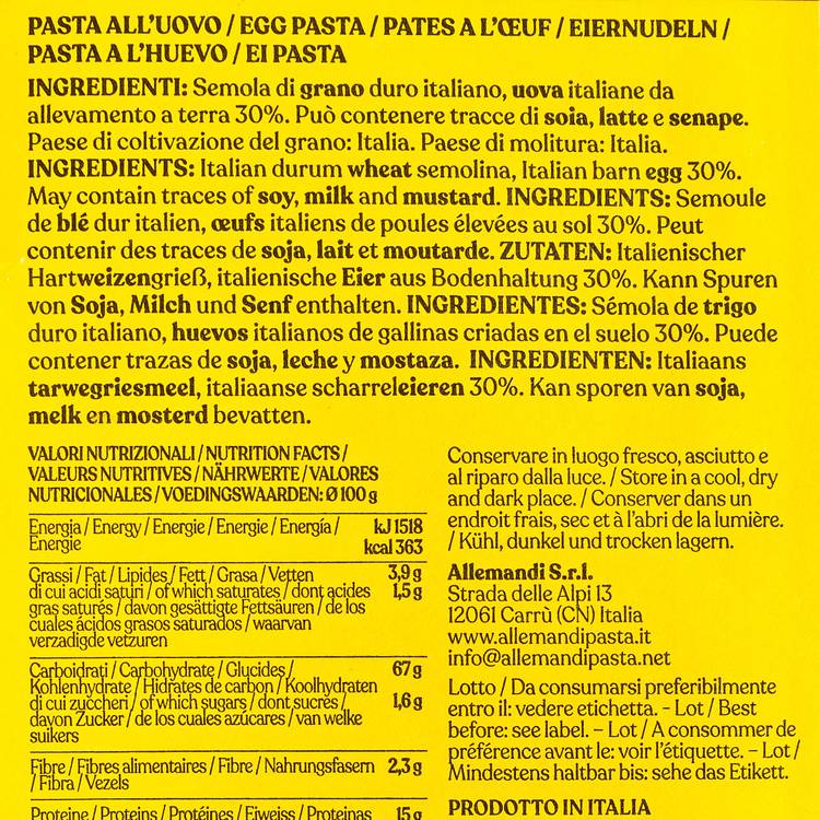Les Tagliolini aux œufs "Allemandi"