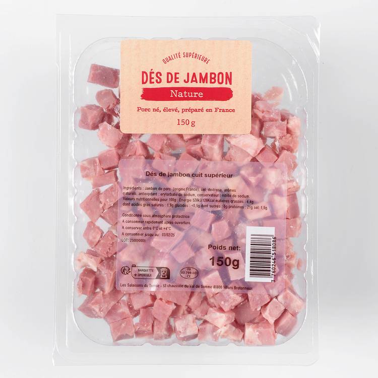 Les Dés de jambon cuit supérieur
