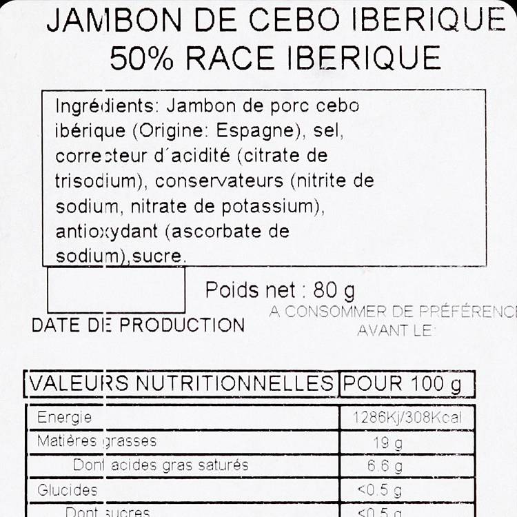 Le Jambon cebo ibérique