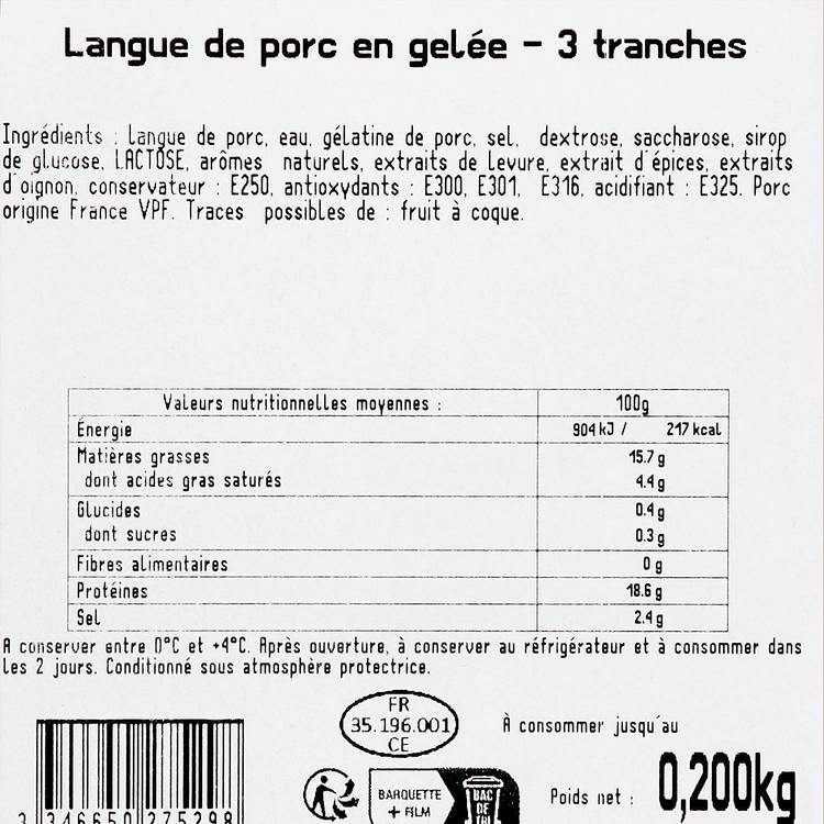 La Langue de porc en gelée