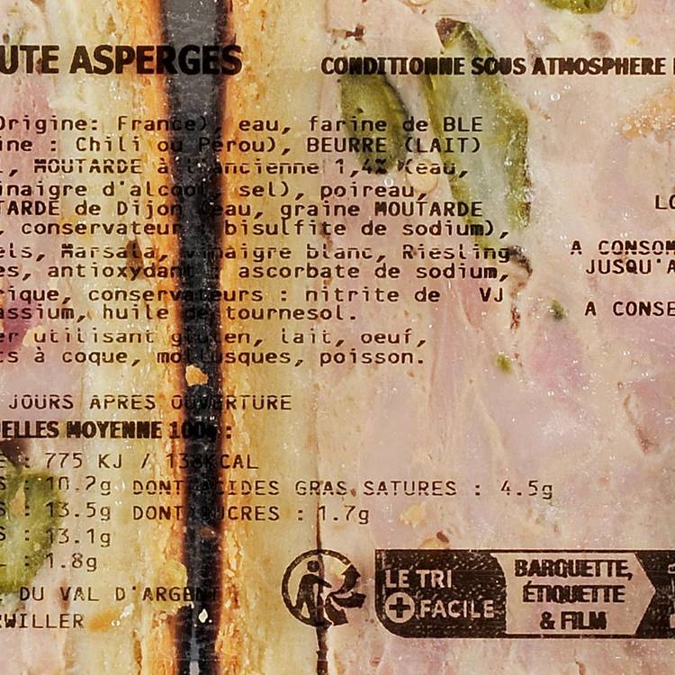 Le Pâté en croûte poulet et asperges