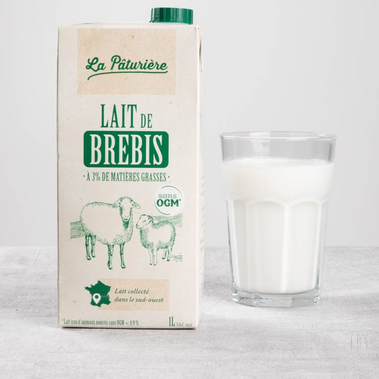 Le Lait de brebis demi-écrémé UHT "La Pâturière"