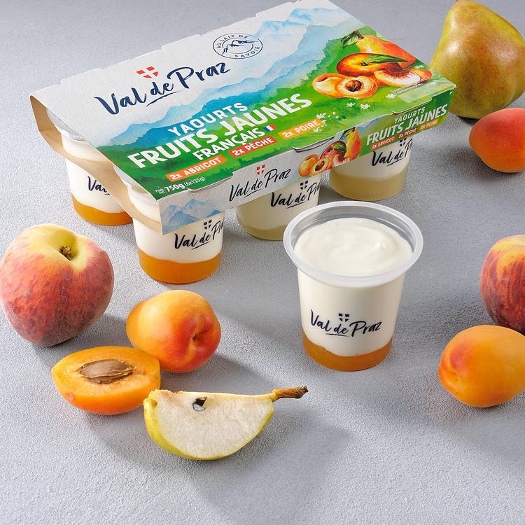 Les Yaourts brassés aux fruits jaunes "Val de Praz"