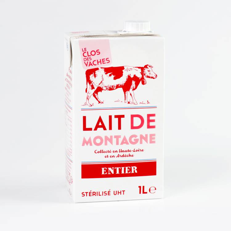 Le Lait de montagne entier UHT "Le Clos des Vaches"