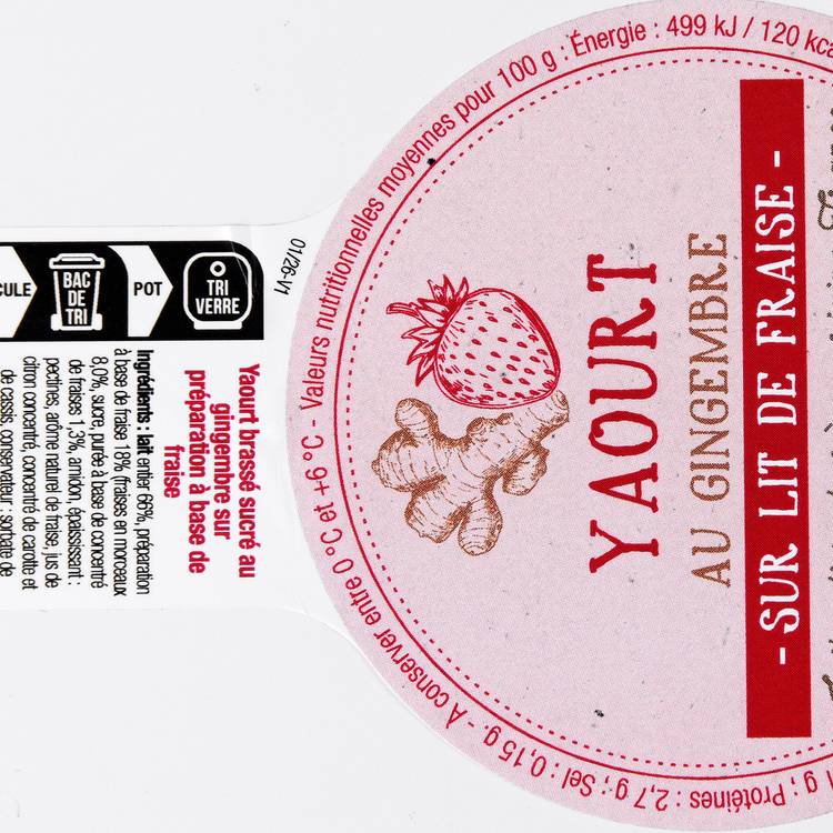 Le Yaourt brassé gingembre et fraise