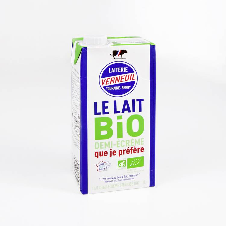 Le Lait demi-écrémé UHT BIO "Verneuil"