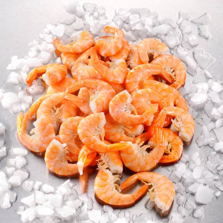 Les Queues de crevettes cuites