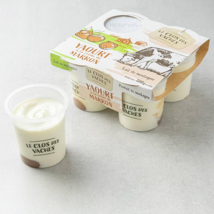 Les Yaourts brassés marron "Le Clos des Vaches"